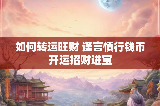 如何转运旺财 谨言慎行钱币开运招财进宝