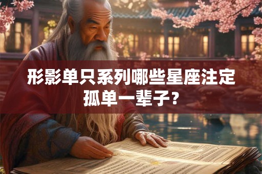 形影单只系列哪些星座注定孤单一辈子? 形影单只系列哪些星座注定孤单一辈子?
