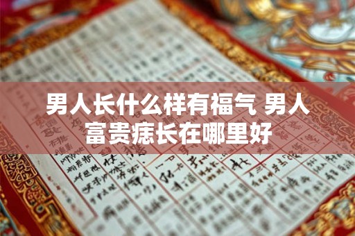 男人长什么样有福气 男人富贵痣长在哪里好