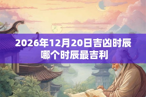 2026年12月20日吉凶时辰 哪个时辰最吉利 2026年12月20日吉凶时辰 哪个时辰最吉利
