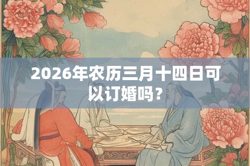2026年农历三月十四日可以订婚吗? 2026年农历三月十四日可以订婚吗?