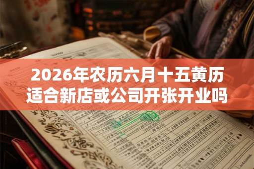 2026年农历六月十五黄历适合新店或公司开张开业吗？