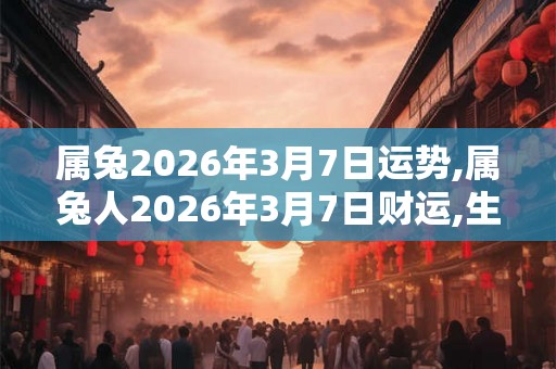属兔2026年3月7日运势,属兔人2026年3月7日财运,生肖兔2026年3月7日运势