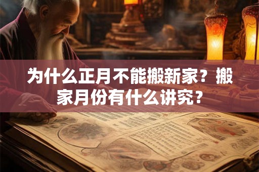 为什么正月不能搬新家？搬家月份有什么讲究？