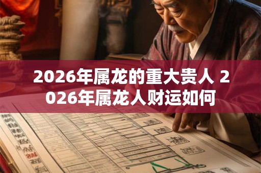 2026年属龙的重大贵人 2026年属龙人财运如何