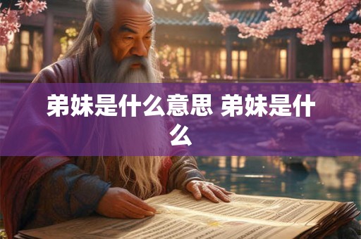 弟妹是什么意思 弟妹是什么 弟妹是什么意思 弟妹是什么