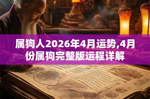 属狗人2026年4月运势,4月份属狗完整版运程详解