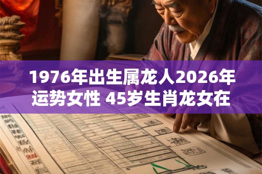 1976年出生属龙人2026年运势女性 45岁生肖龙女在2026年运气如何 1976年出生属龙人2026年运势女性 45岁生肖龙女在2026年运气如何