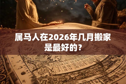 属马人在2026年几月搬家是最好的？