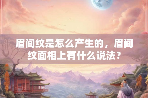 眉间纹是怎么产生的,眉间纹面相上有什么说法? 眉间纹是怎么产生的,眉间纹面相上有什么说法?