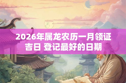 2026年属龙农历一月领证吉日 登记最好的日期