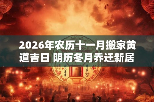 2026年农历十一月搬家黄道吉日 阴历冬月乔迁新居上等吉日