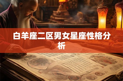 白羊座二区男女星座性格分析