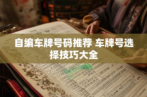自编车牌号码推荐 车牌号选择技巧大全