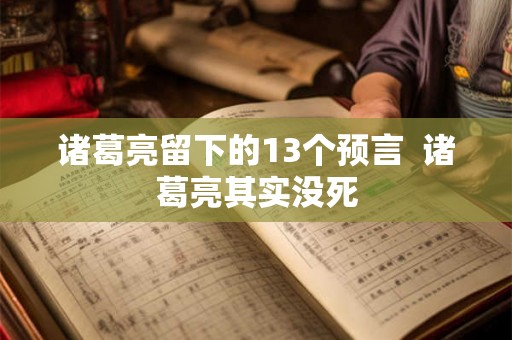 诸葛亮留下的13个预言  诸葛亮其实没死