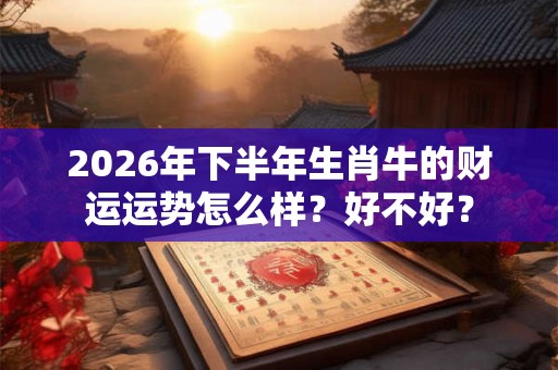 2026年下半年生肖牛的财运运势怎么样？好不好？