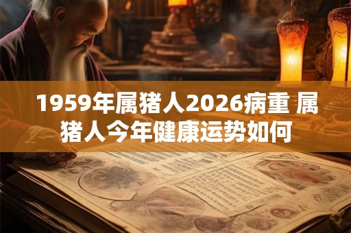1959年属猪人2026病重 属猪人今年健康运势如何