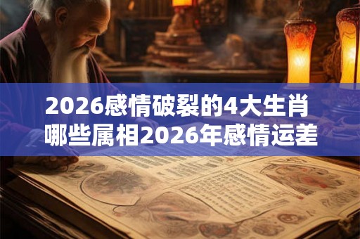 2026感情破裂的4大生肖 哪些属相2026年感情运差 2026感情破裂的4大生肖 哪些属相2026年感情运差