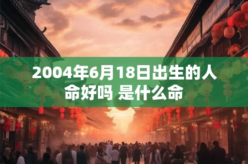 2004年6月18日出生的人命好吗 是什么命 2004年6月18日出生的人命好吗 是什么命