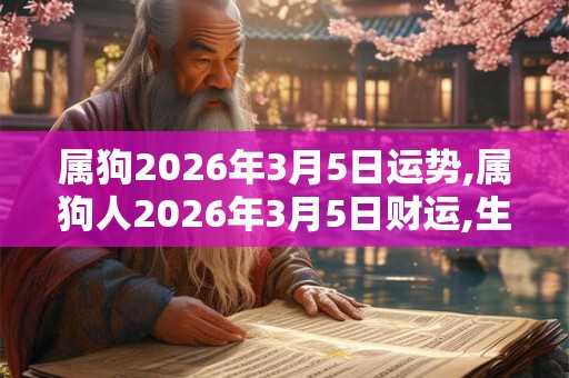 属狗2026年3月5日运势,属狗人2026年3月5日财运,生肖狗2026年3月5日运势