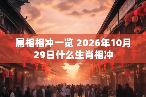 属相相冲一览 2026年10月29日什么生肖相冲