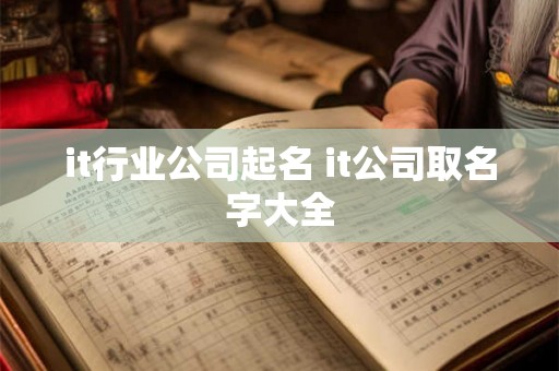 it行业公司起名 it公司取名字大全