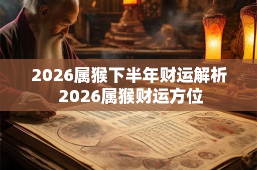 2026属猴下半年财运解析 2026属猴财运方位 2026属猴下半年财运解析 2026属猴财运方位