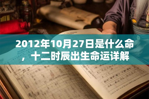 2012年10月27日是什么命，十二时辰出生命运详解