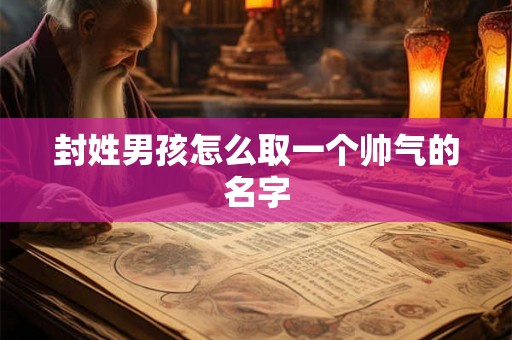 封姓男孩怎么取一个帅气的名字 封姓男孩怎么取一个帅气的名字