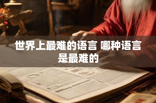 世界上最难的语言 哪种语言是最难的