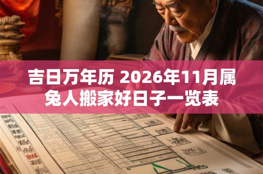 吉日万年历 2026年11月属兔人搬家好日子一览表 吉日万年历 2026年11月属兔人搬家好日子一览表