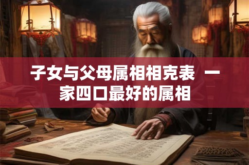 子女与父母属相相克表  一家四口最好的属相