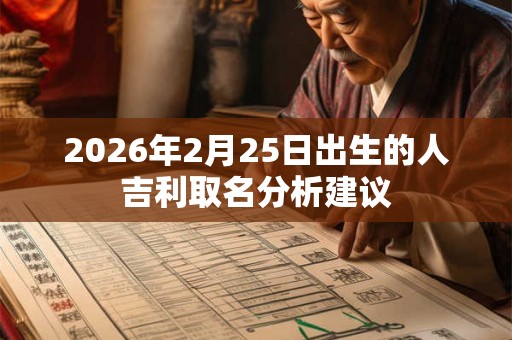 2026年2月25日出生的人吉利取名分析建议