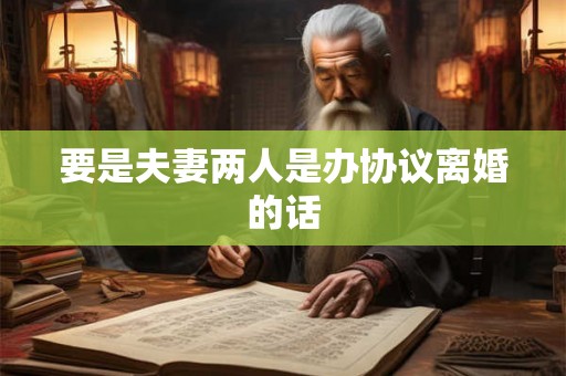要是夫妻两人是办协议离婚的话 要是夫妻两人是办协议离婚的话