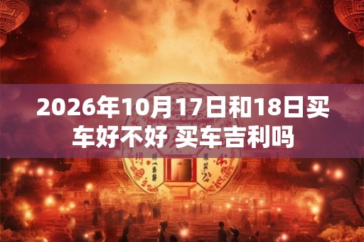 2026年10月17日和18日买车好不好 买车吉利吗