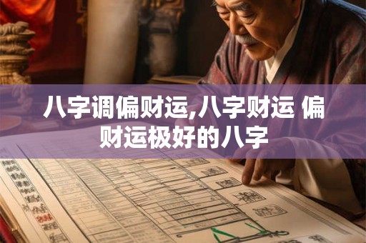 八字调偏财运,八字财运 偏财运极好的八字
