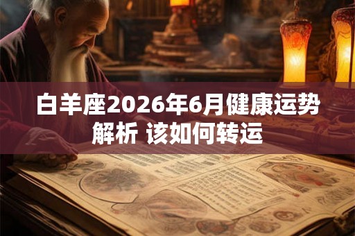 白羊座2026年6月健康运势解析 该如何转运 白羊座2026年6月健康运势解析 该如何转运