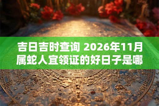 吉日吉时查询 2026年11月属蛇人宜领证的好日子是哪天