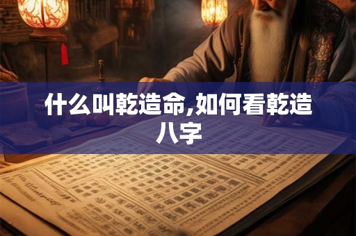 什么叫乾造命,如何看乾造八字