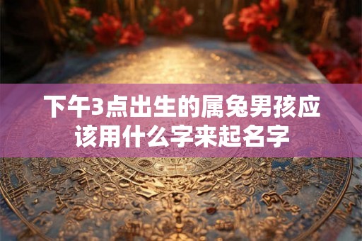 下午3点出生的属兔男孩应该用什么字来起名字