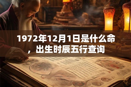 1972年12月1日是什么命，出生时辰五行查询