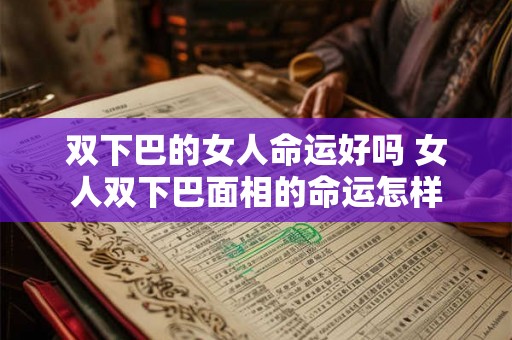 双下巴的女人命运好吗 女人双下巴面相的命运怎样