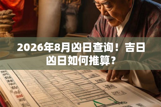 2026年8月凶日查询！吉日凶日如何推算？