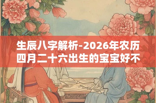 生辰八字解析-2026年农历四月二十六出生的宝宝好不好