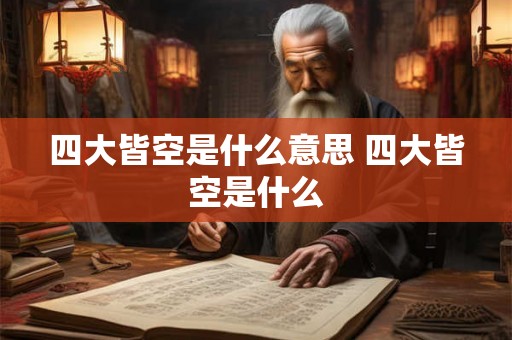 四大皆空是什么意思 四大皆空是什么 四大皆空是什么意思 四大皆空是什么