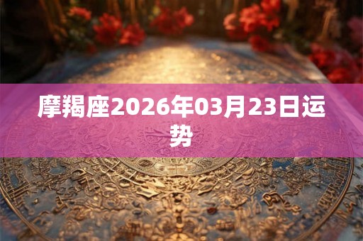 摩羯座2026年03月23日运势