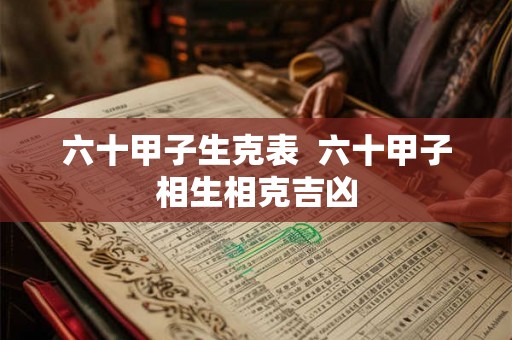 六十甲子生克表  六十甲子相生相克吉凶