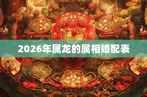 2026年属龙的属相婚配表