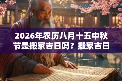 2026年农历八月十五中秋节是搬家吉日吗？搬家吉日怎么选？