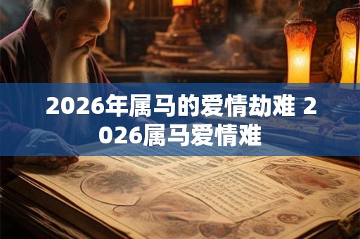 2026年属马的爱情劫难 2026属马爱情难